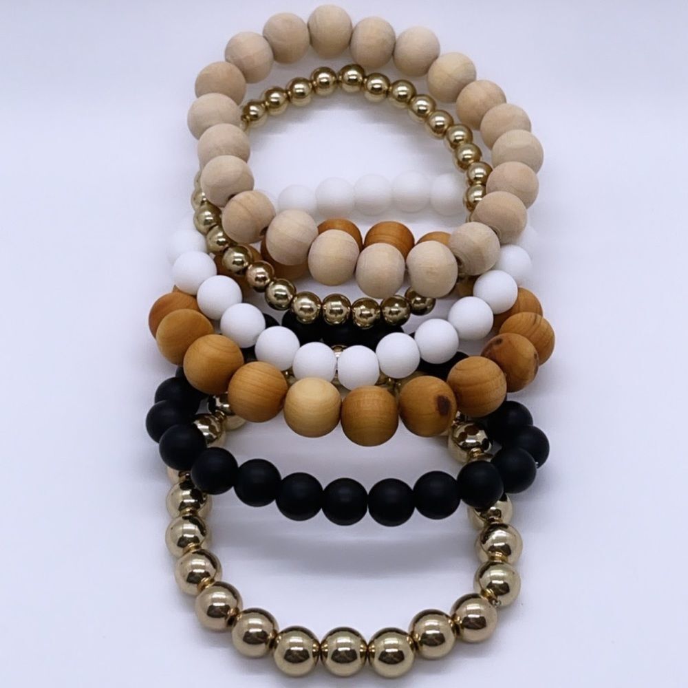 NWT Wool + Pepper Co. Solids Bracelet Stack (6)